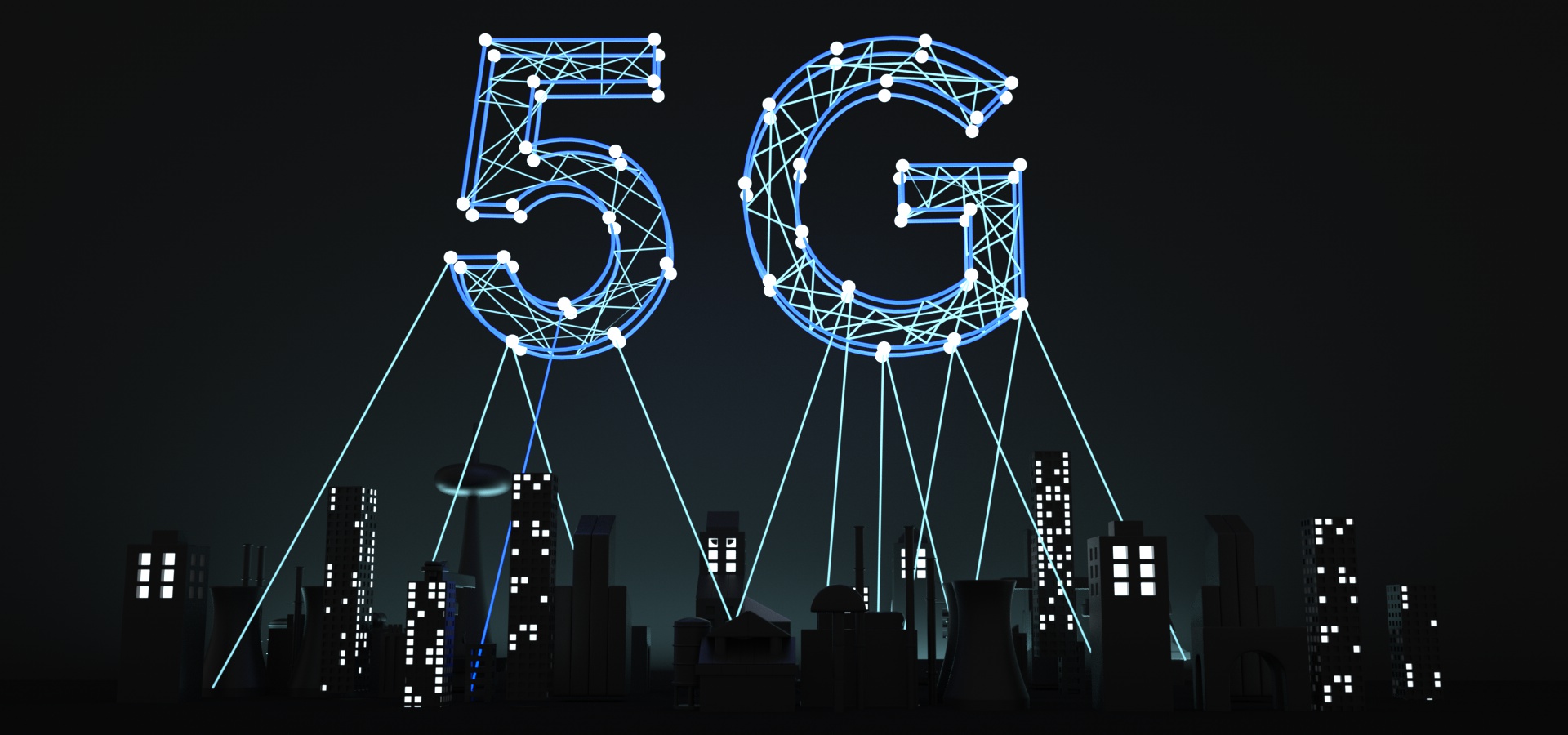 C4D科技5G芯片纸片房子城市场景模型下载