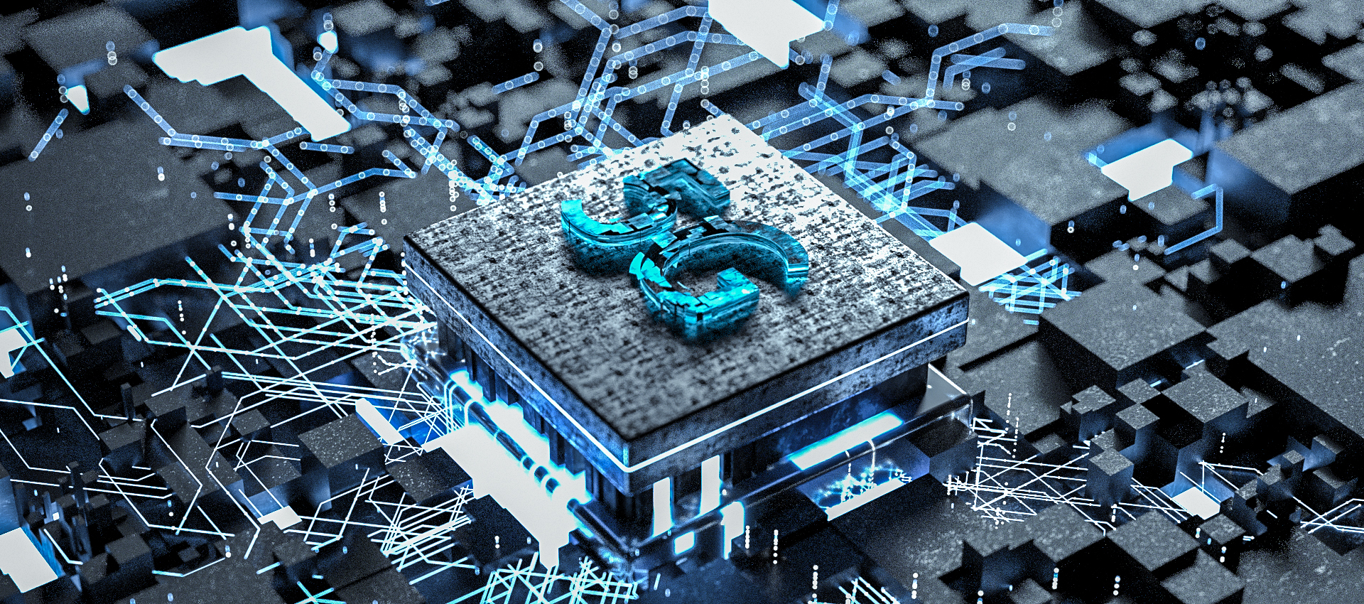 C4D科技5G芯片电路板模型（Octane工程）