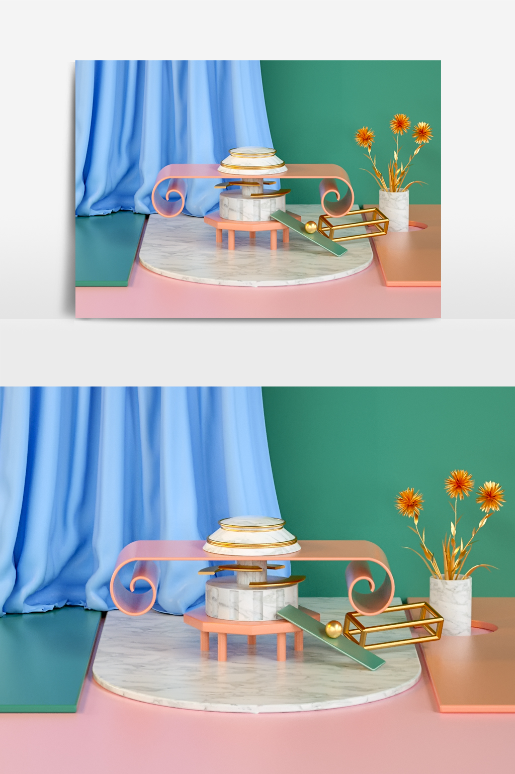 魔行网分享：C4D电商卡通橱窗场景模型（含Octane工程）