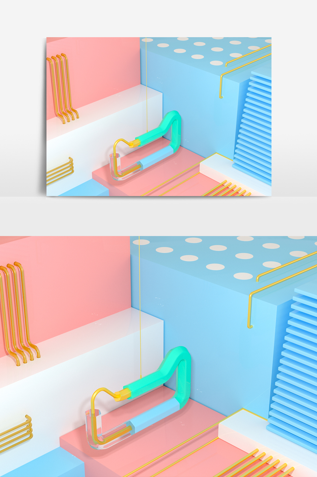 魔行网分享：C4D电商卡通橱窗场景模型（Octane工程）