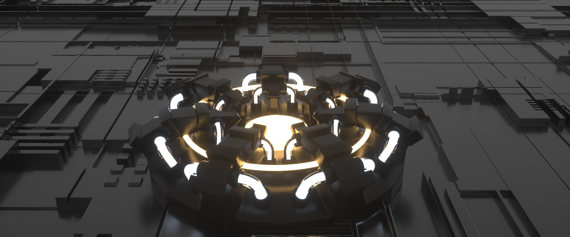C4D科幻炫酷电路板场景模型工程文件 – 魔行网免费资源