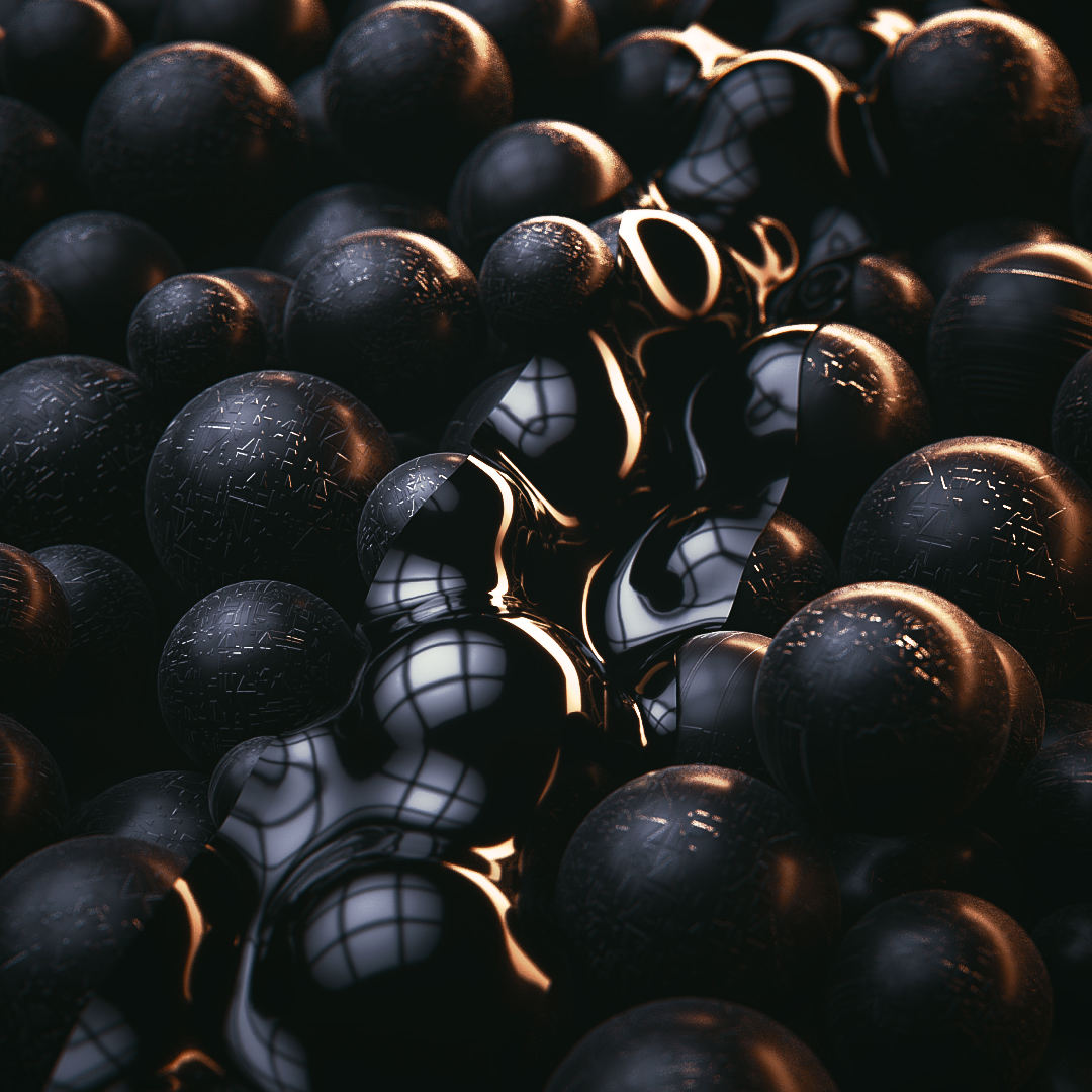魔行网C4D-小球铁球：高质感金属抽象模型下载