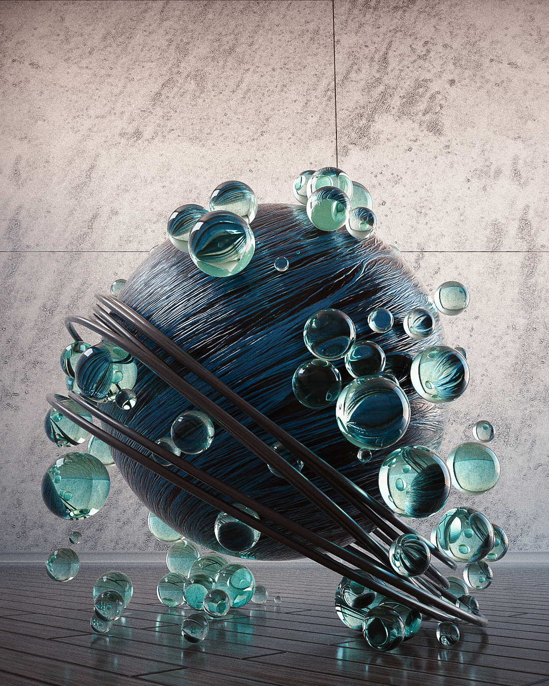 C4D玻璃球水珠球体模型免费下载