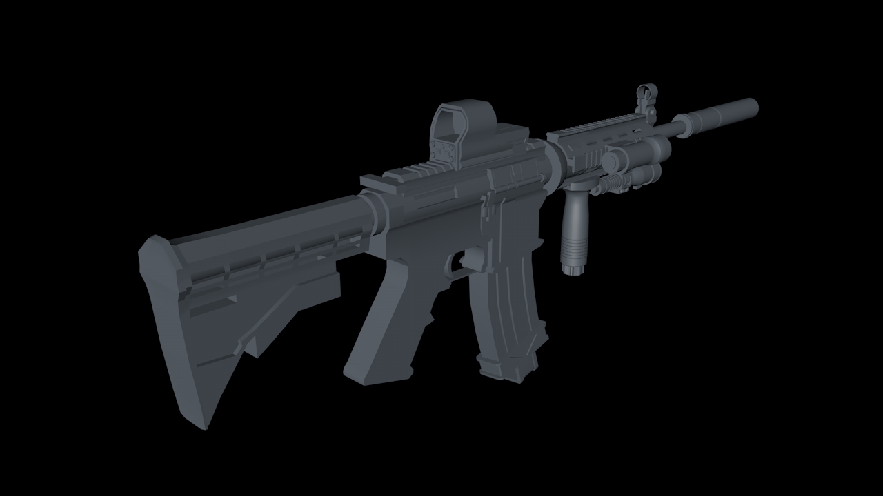 C4D M4A1自动步枪模型：高精度枪械武器素材下载
