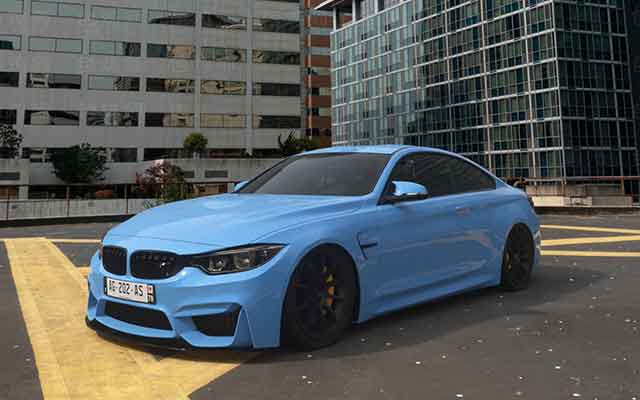 C4D-BMW宝马汽车户外城市场景模型（Octane工程）