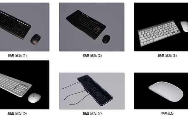 精选9款C4D有线键盘与鼠标3D模型资源下载