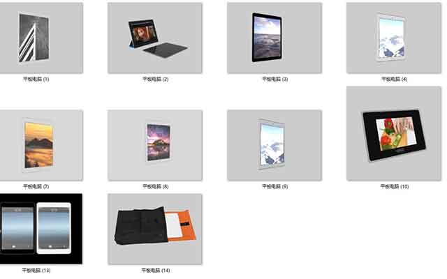 14个C4D电子产品平板电脑iPad模型素材下载
