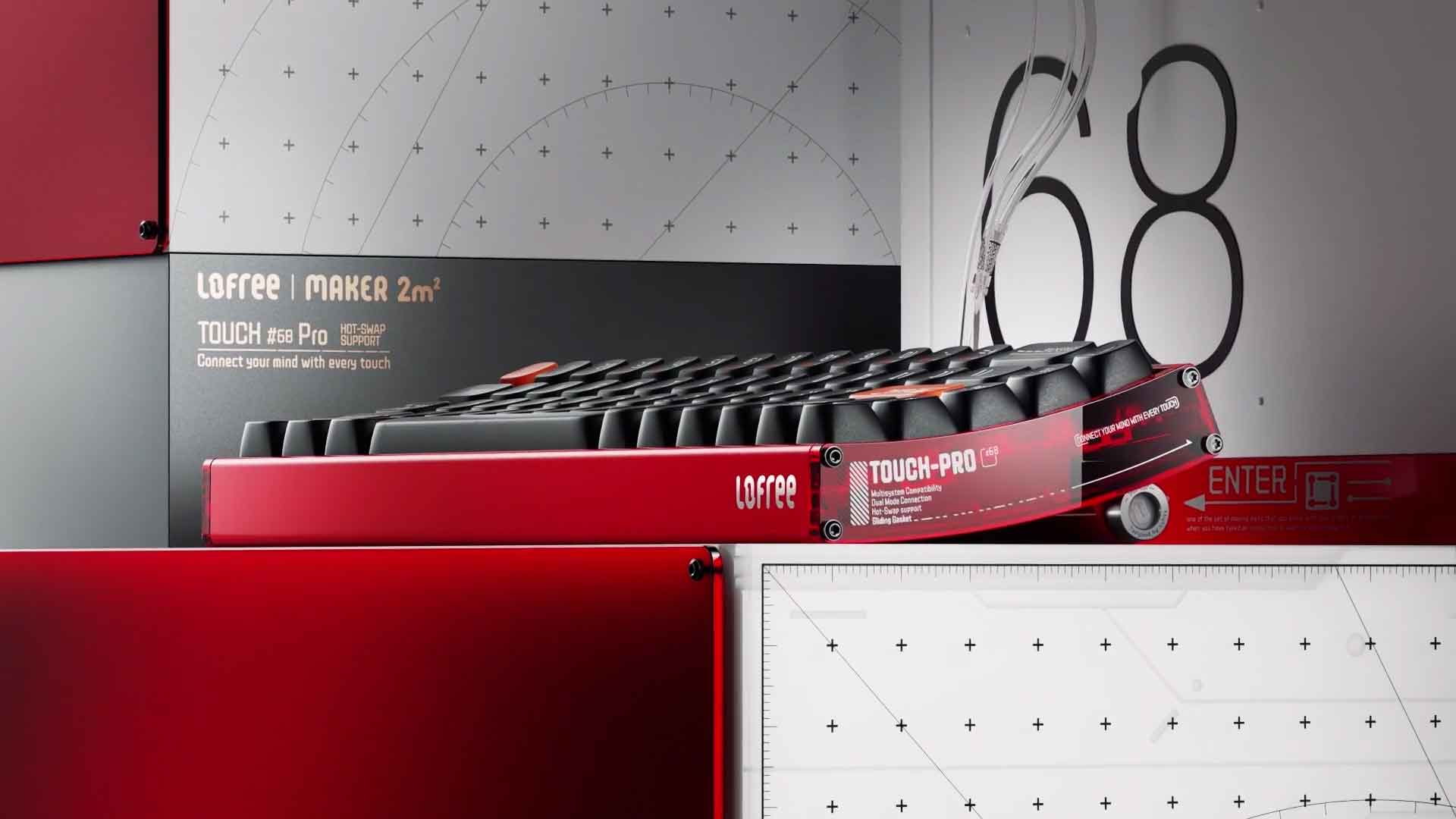 Lofree小翘PRO蓝牙机械键盘C4D三维广告短片下载