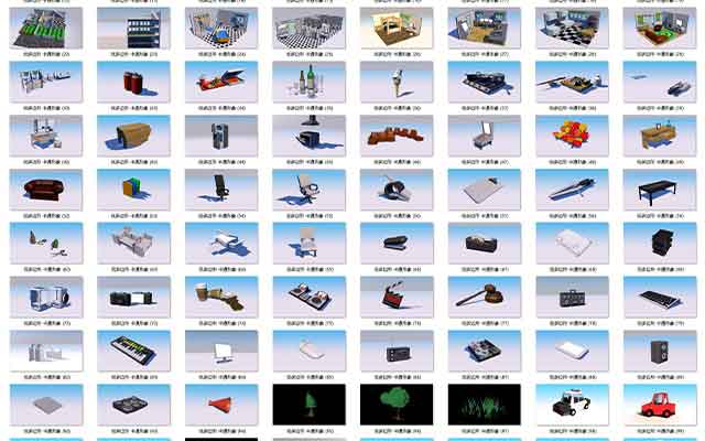 114个低多边形卡通人物、家居与汽车C4D模型合集下载