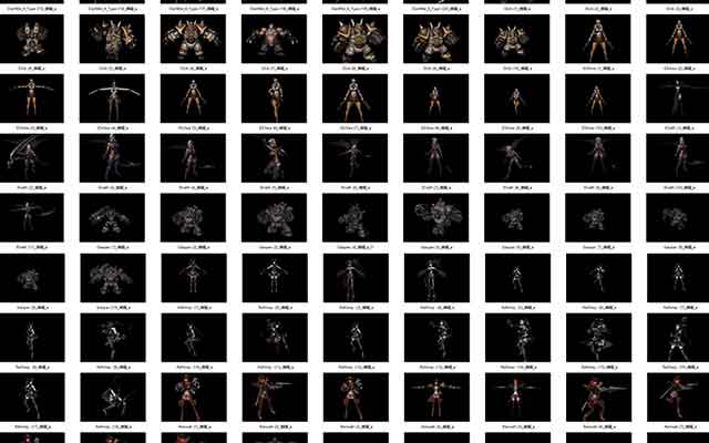 魔行网分享：165个凯旋之刃游戏人物动作C4D模型合集
