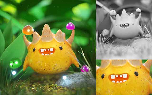 超萌卡通IP小怪兽C4D+OC工程模型免费下载