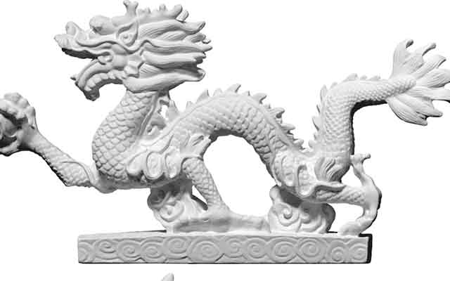 魔行网分享：C4D石膏龙雕塑与抽象石墩3D模型资源