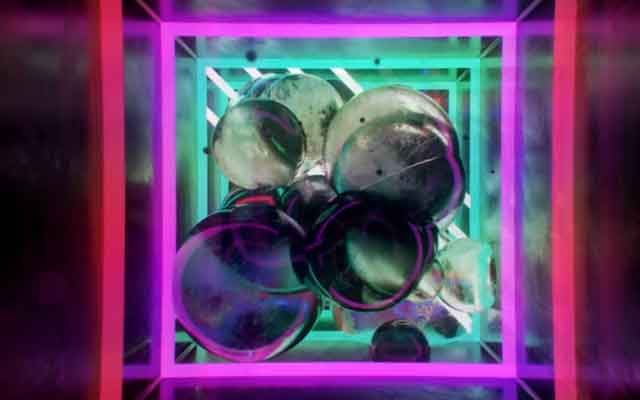 C4D方形小球空间压缩幻想炫酷带动画工程 oc 渲染