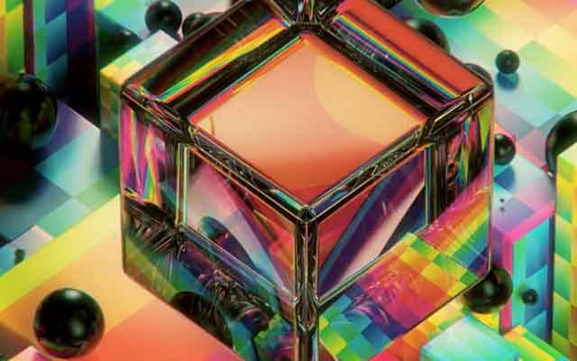 魔行网C4D资源：彩色方块小球浮动动画工程下载