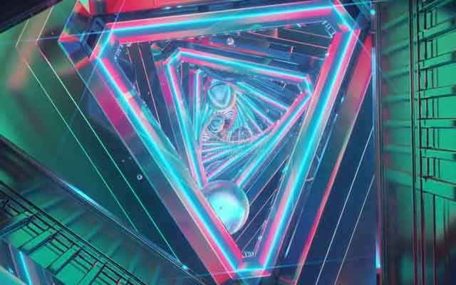 C4D炫酷三角形科幻眩晕动画工程免费下载