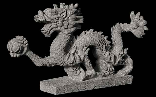 OC石雕龙C4D工程：高精度抽象雕塑模型免费下载