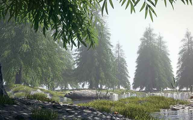 免费分享：Octane渲染C4D森林户外露营场景工程文件（含树木草地）