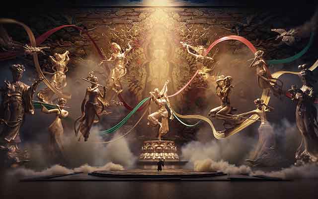 魔行网OC工程分享：敦煌风格佛祖自渡场景与抽象艺术素材