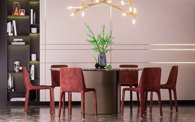 魔行网Octane Render室内餐厅场景工程文件（含桌椅植物素材）