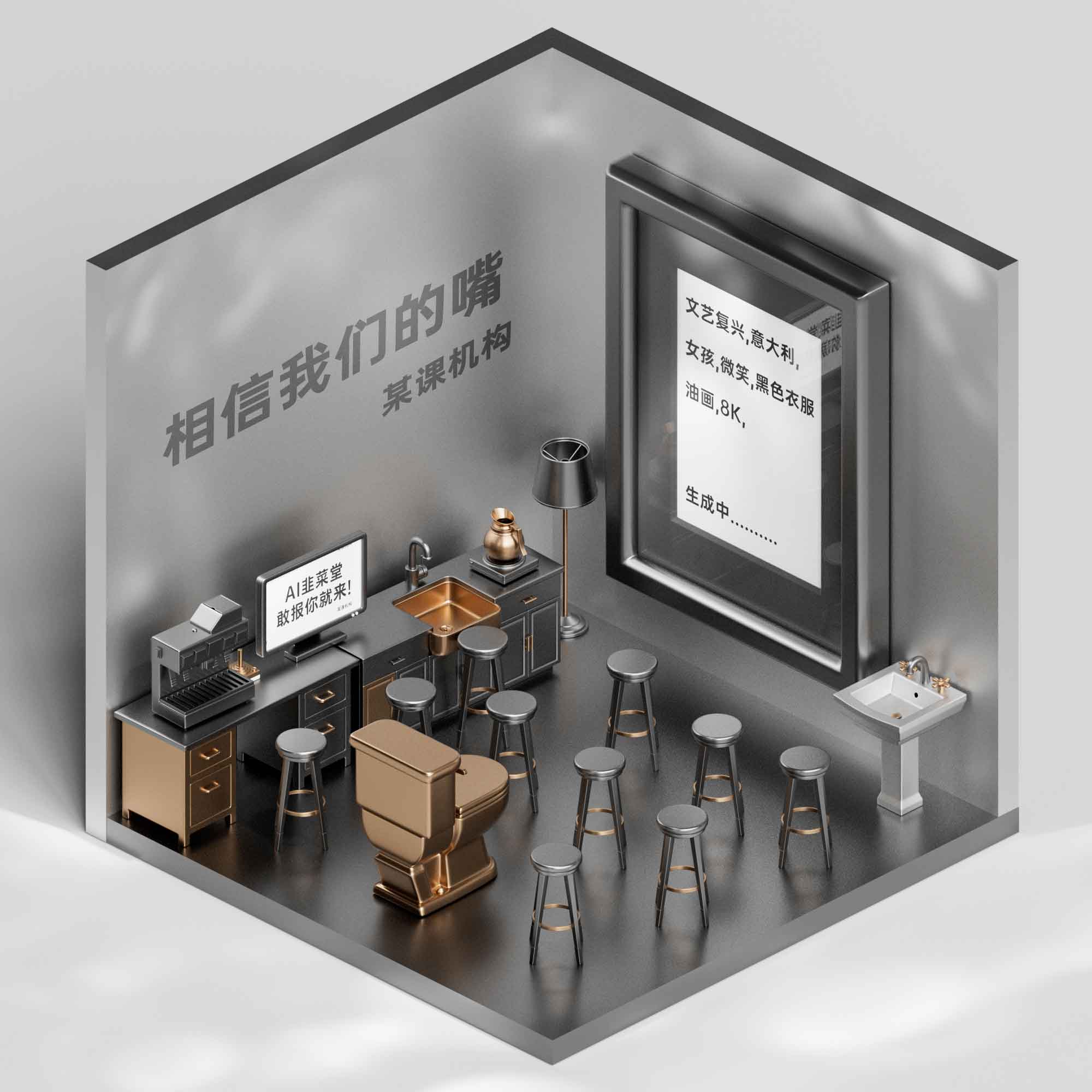 免费分享：Octane渲染小房子C4D工程文件（含咖啡场景）