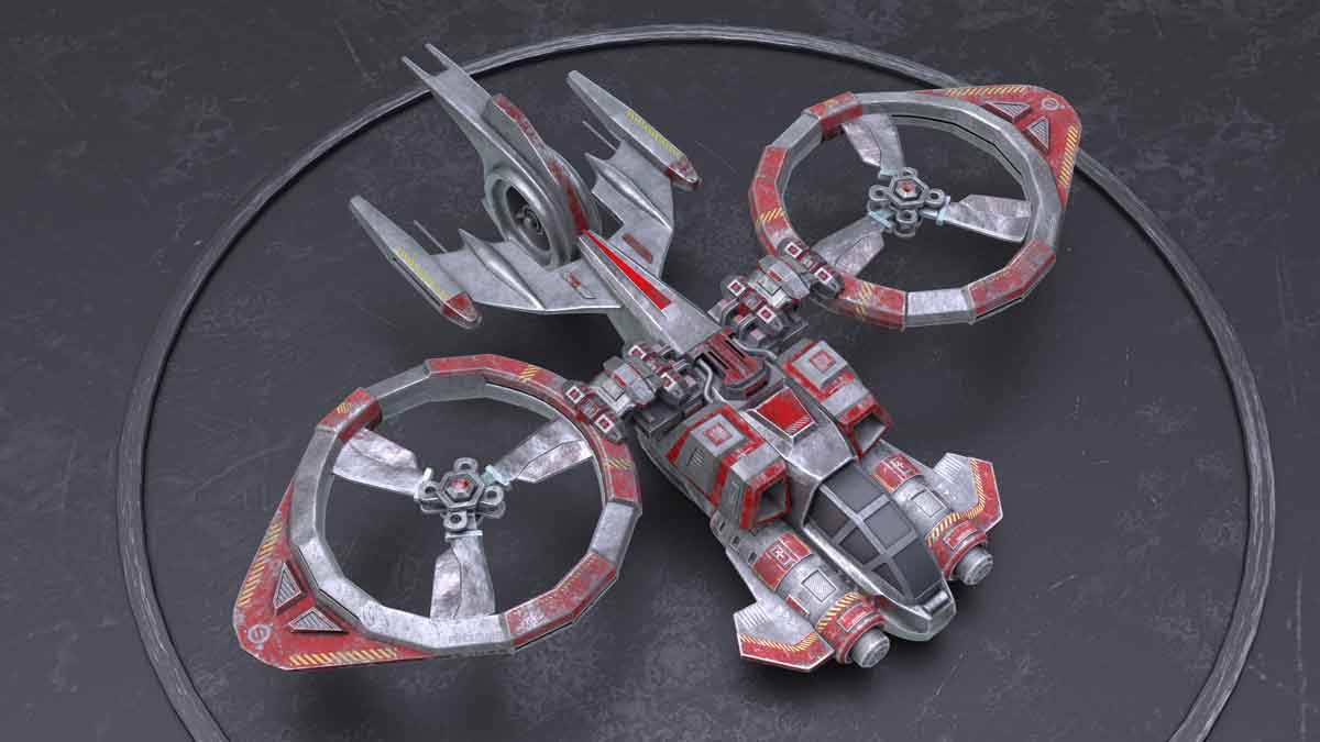 星际争霸2战机C4D工程文件：飞船航天模型免费下载