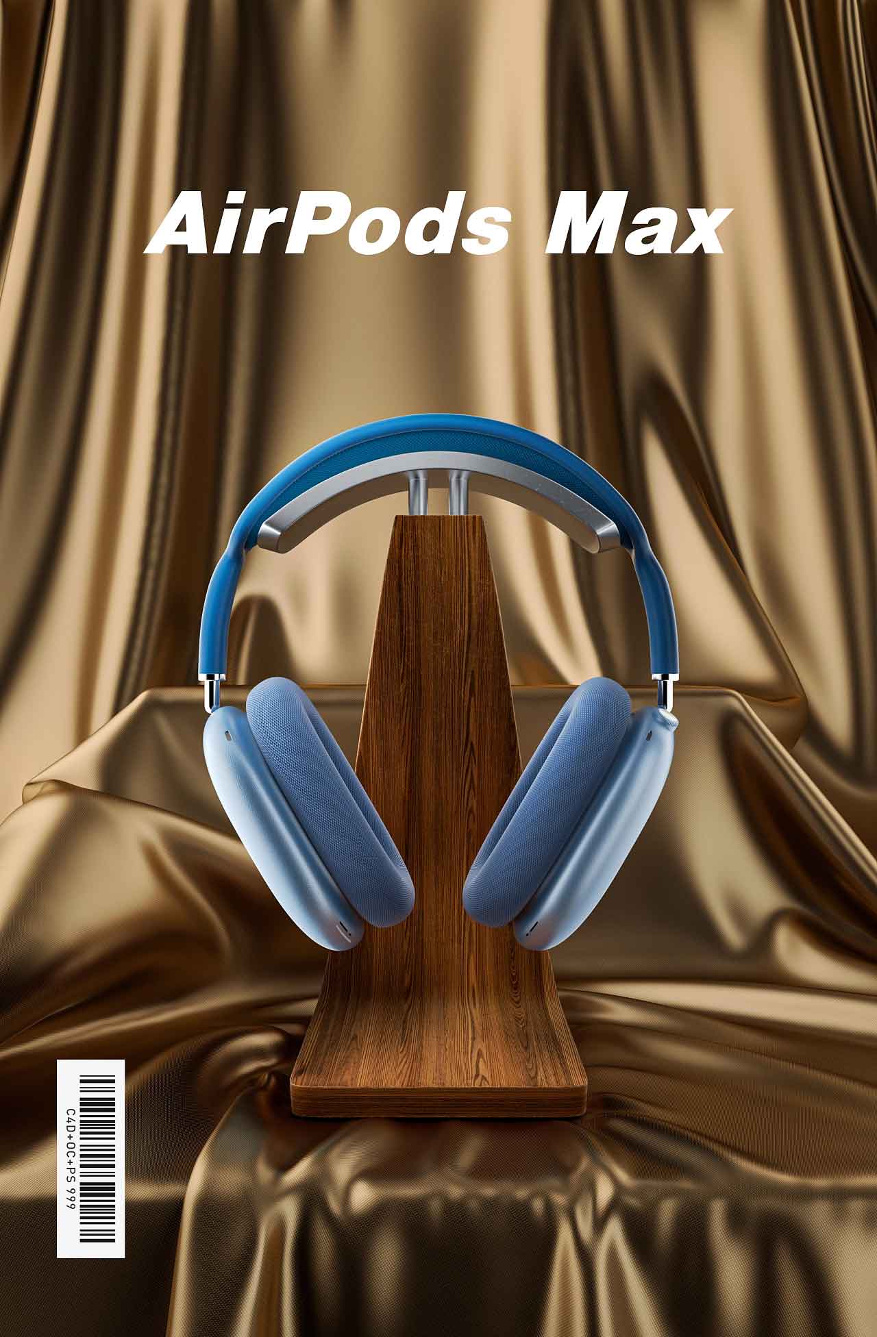 魔行网Octane工程-AirPods Max丝绸质感头戴式蓝牙耳机C4D模型