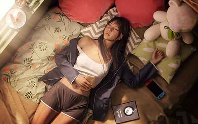 免费OC工程：女孩卧室场景人物渲染C4D文件