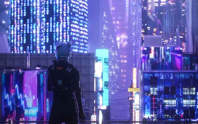 赛博朋克风格户外场景C4D+Octane工程文件展示与下载