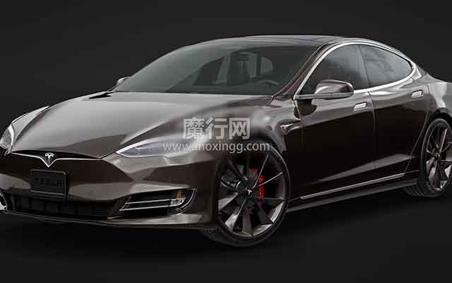 特斯拉Model S C4D模型：四边面电车轿车带内饰免费下载