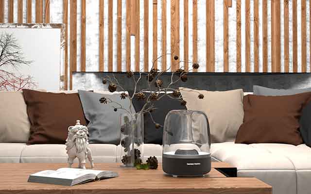 曼哈顿风格音响C4D+OC场景模型：客厅家居与电子产品展示