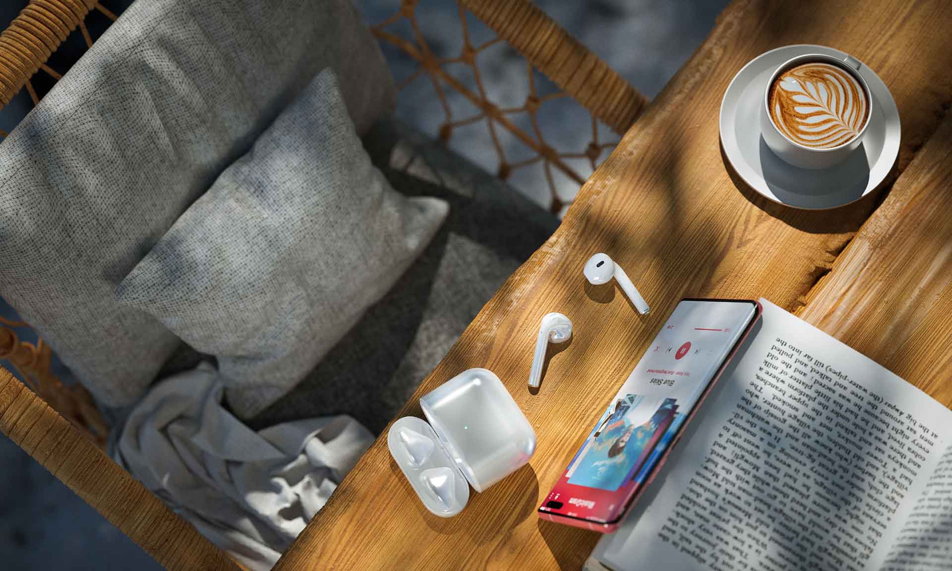 免费C4D Octane工程：蓝牙耳机、咖啡与室内家具场景模型