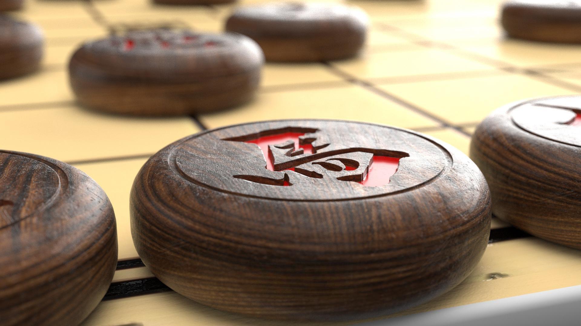 魔行网Octane写实中国象棋工程文件：楚河汉界高精度模型