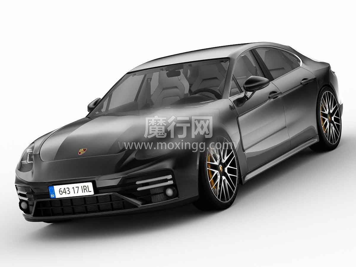 2023保时捷Panamera Turbo S C4D模型下载（含内饰/四边面）