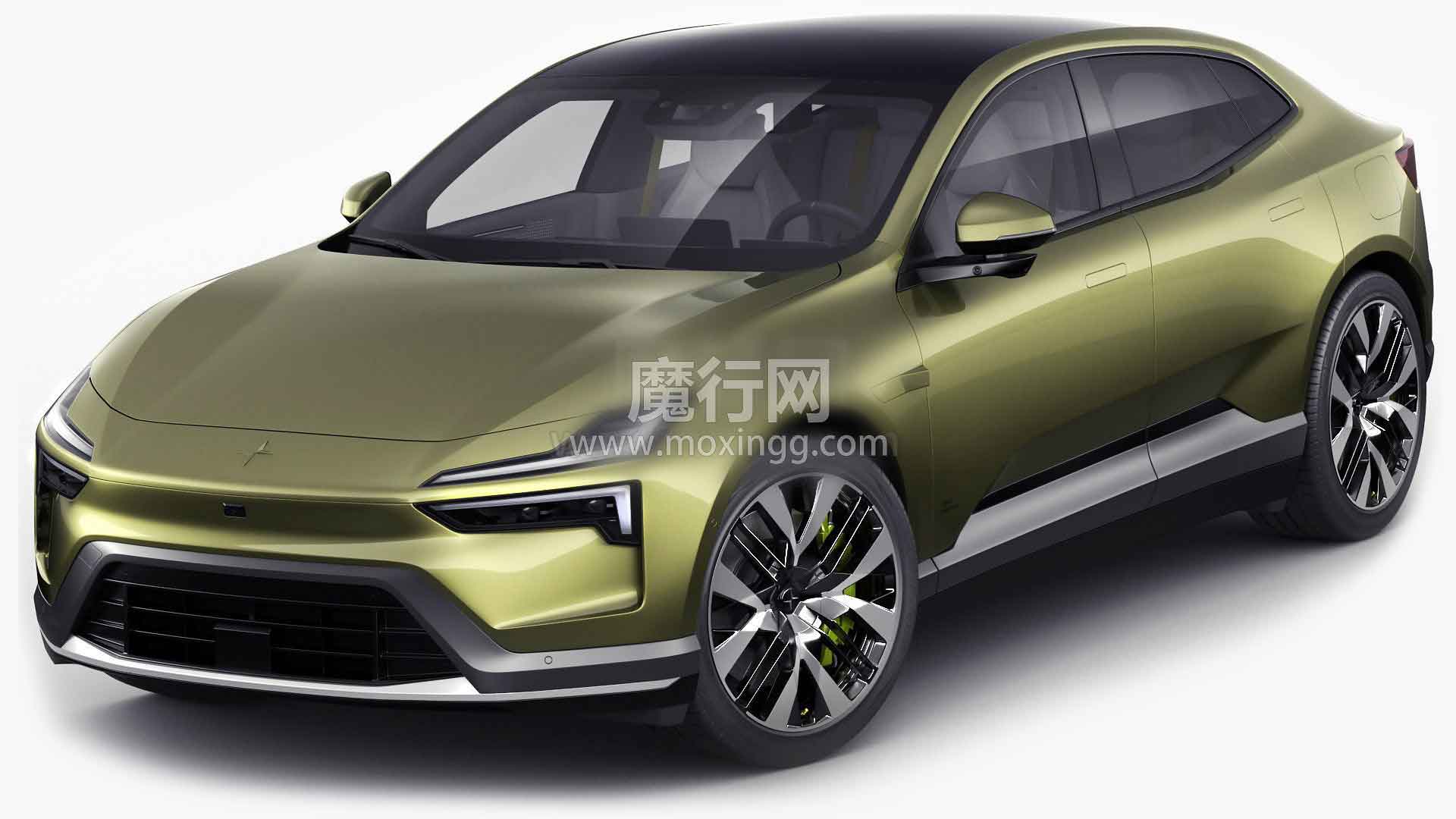 Polestar极星4 2024款C4D模型：四边面拓扑与内饰细节展示