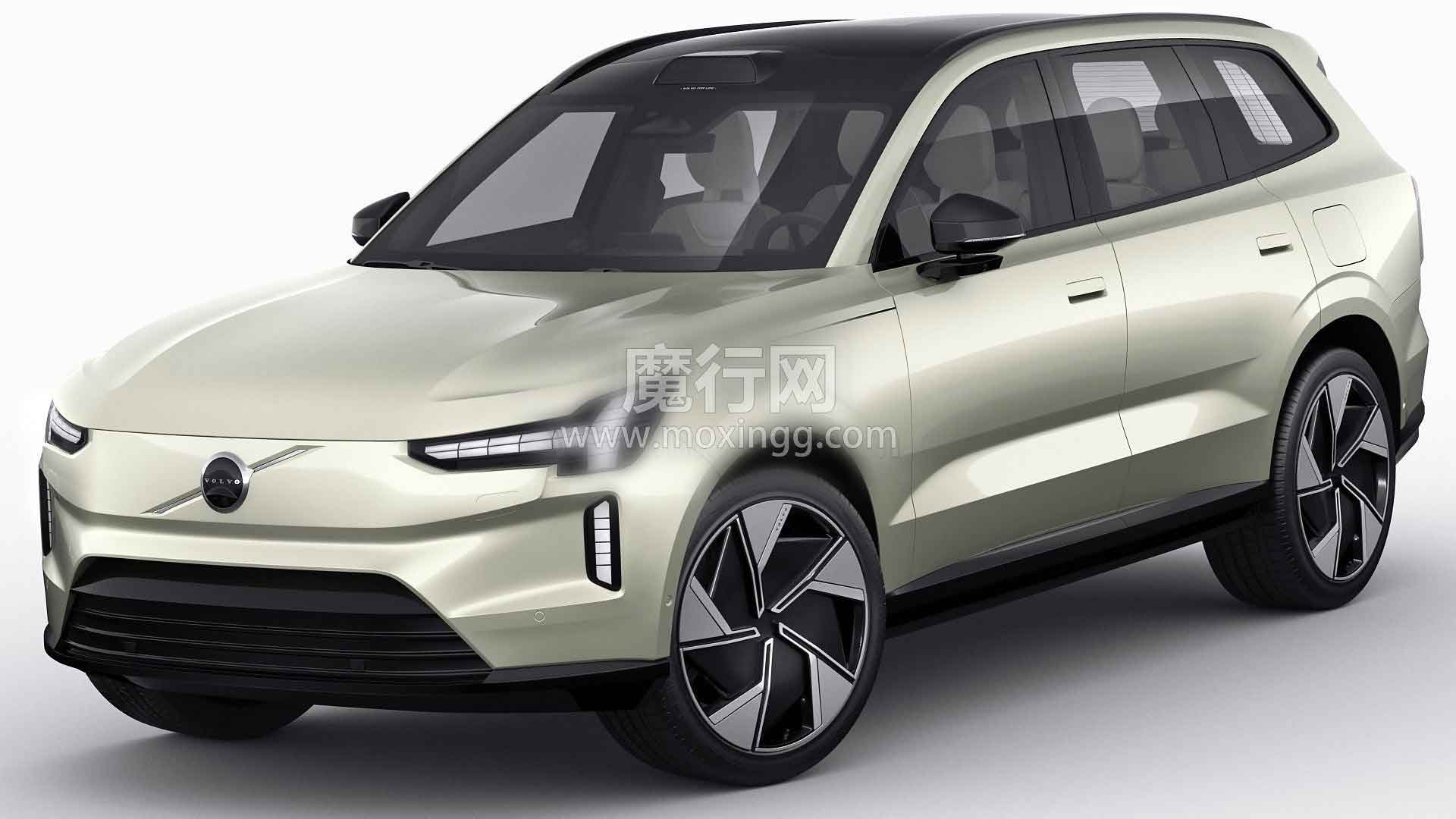 沃尔沃2024款EX90电动SUV C4D模型（含内饰/四边面）