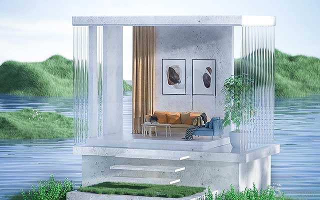 魔行OC工程：超现实水上房子与户外家居场景模型下载